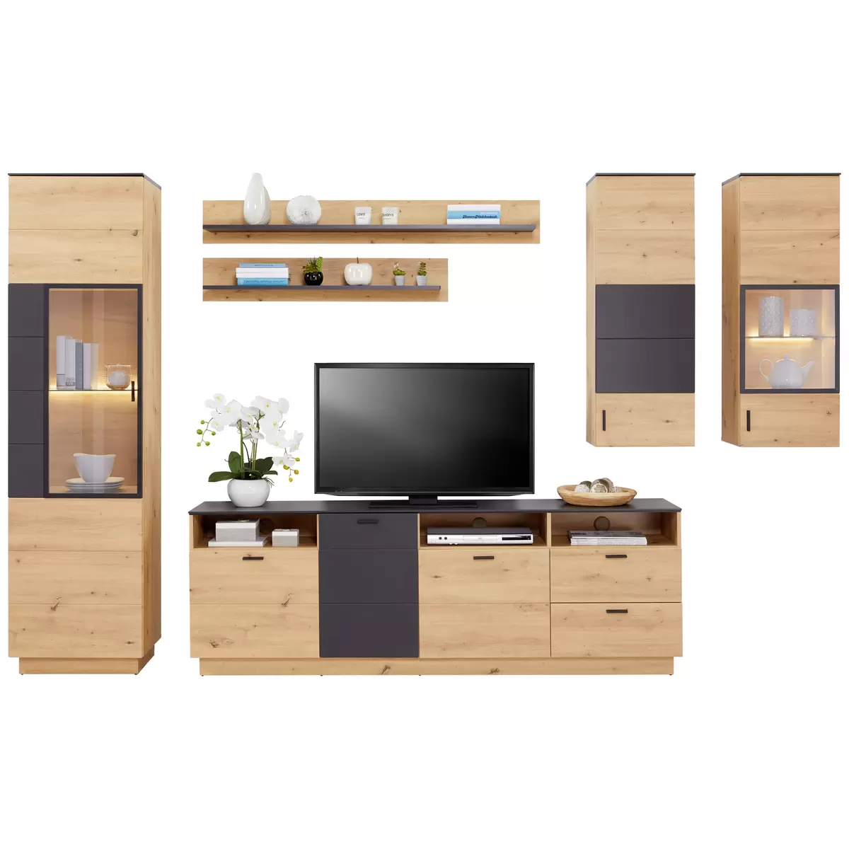 Vitrine Tonale Artisan Eiche,grau