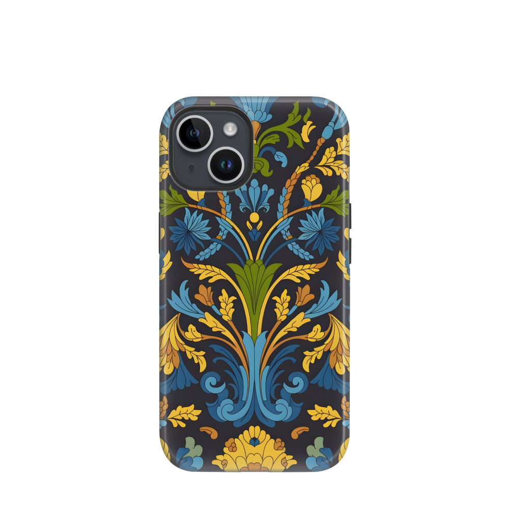 iPhone 14 Hybrid (Kunststoff / Gummi) Hülle Majolika Harmonie - Gelb