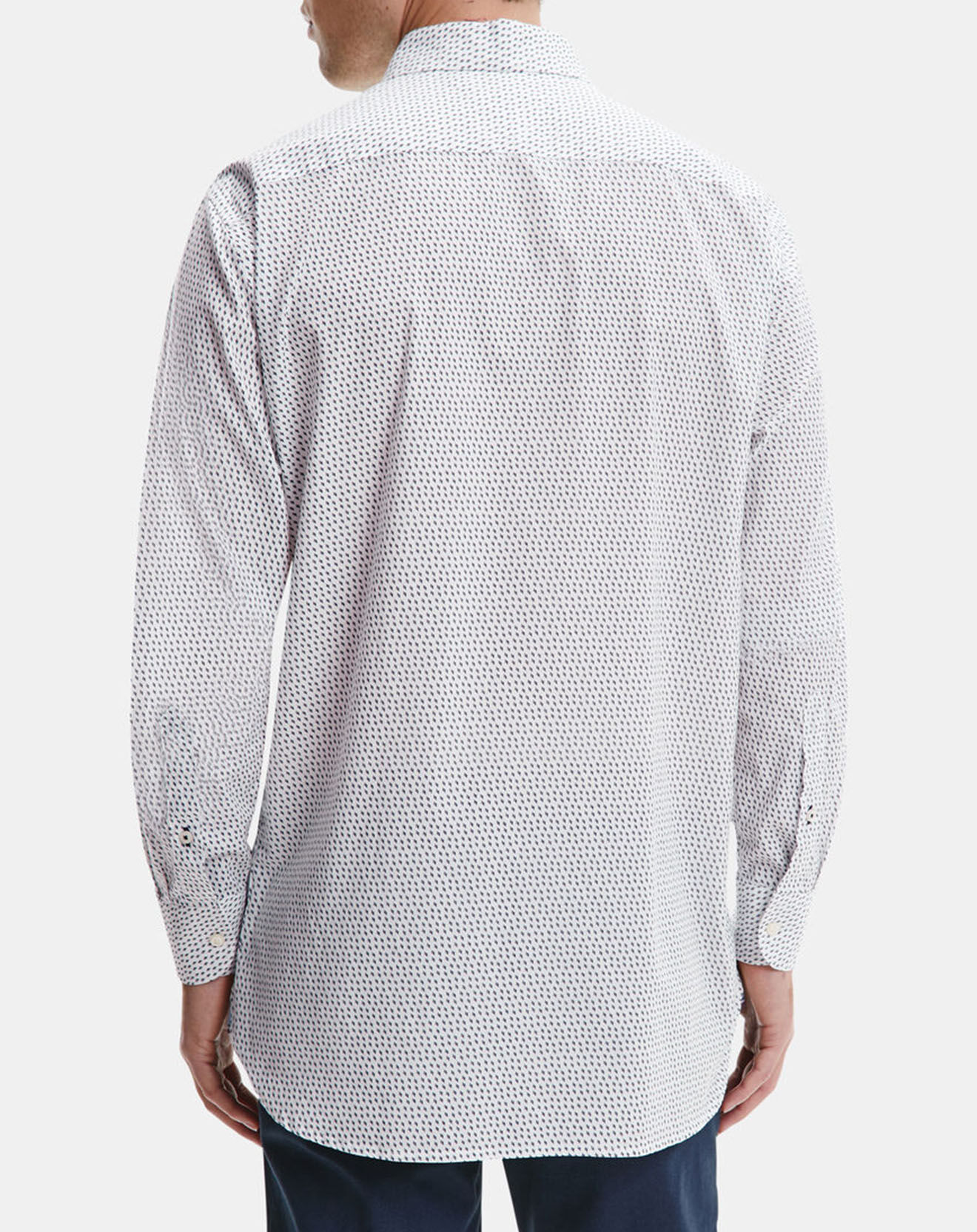 Tommy Hilfiger Chemise droite Soft Micro imprimée blanc/bleu