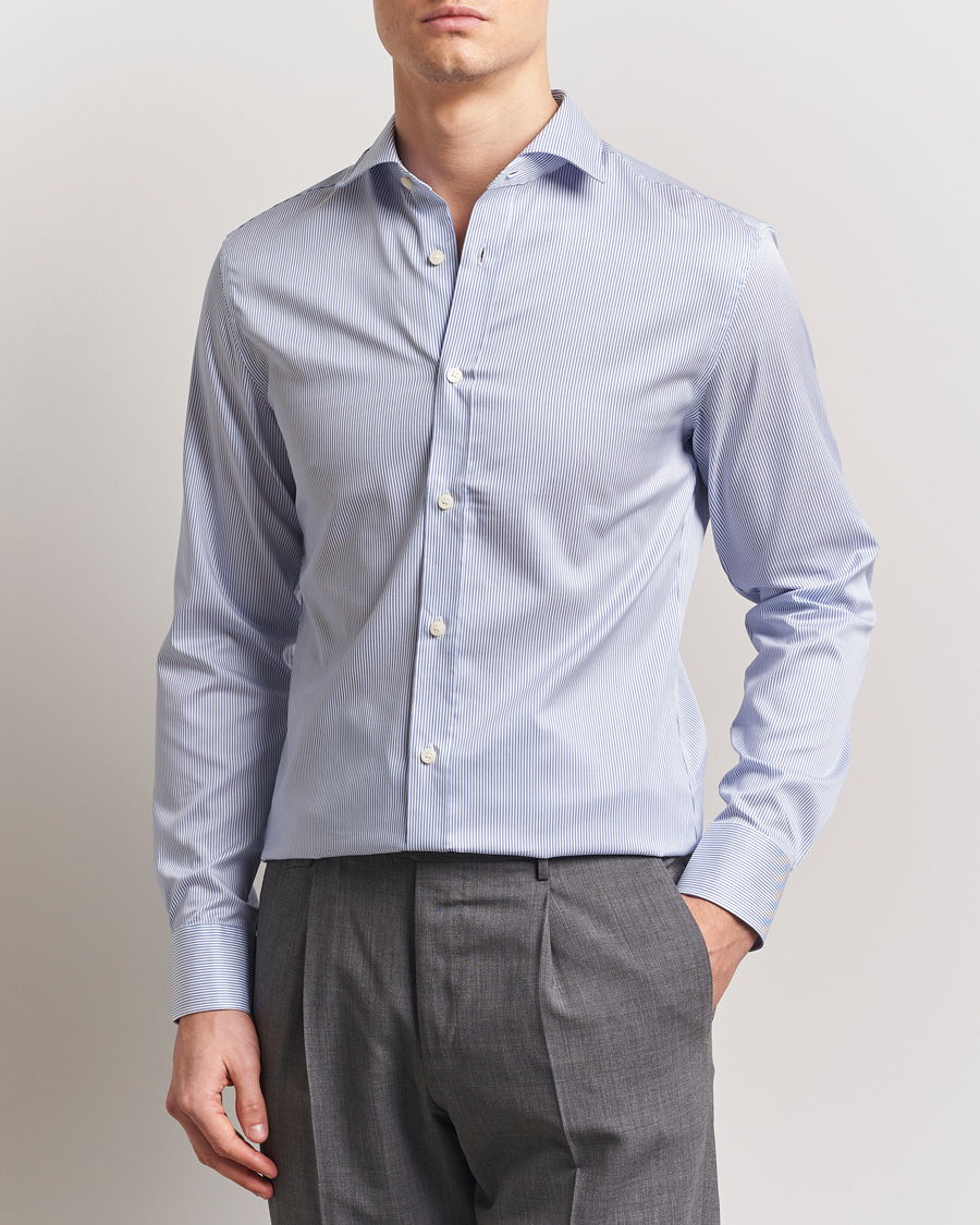 Tiger of Sweden Adley Cotton Striped Shirt Blue