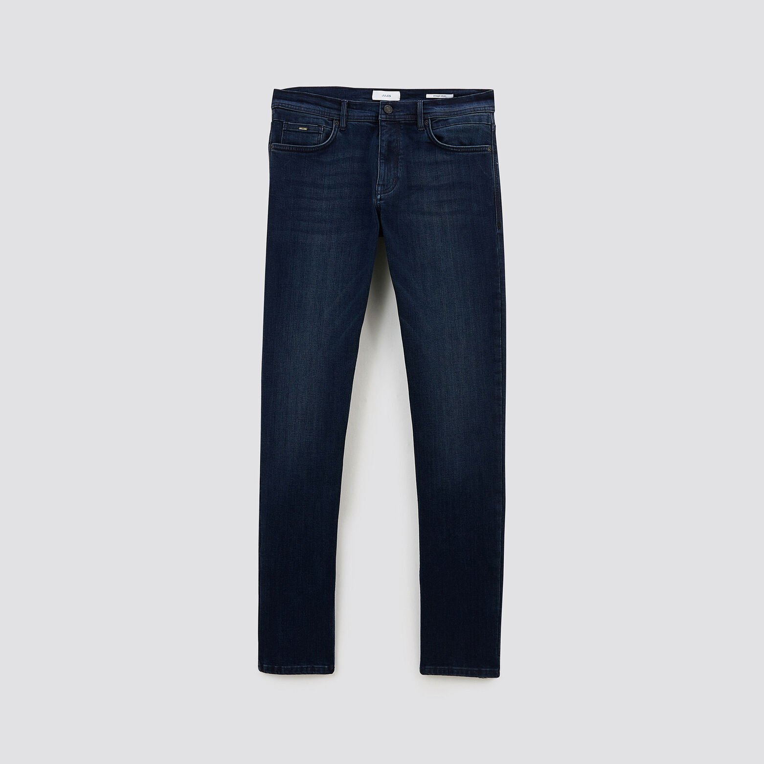 Jean straight intérieur doux Bleu
