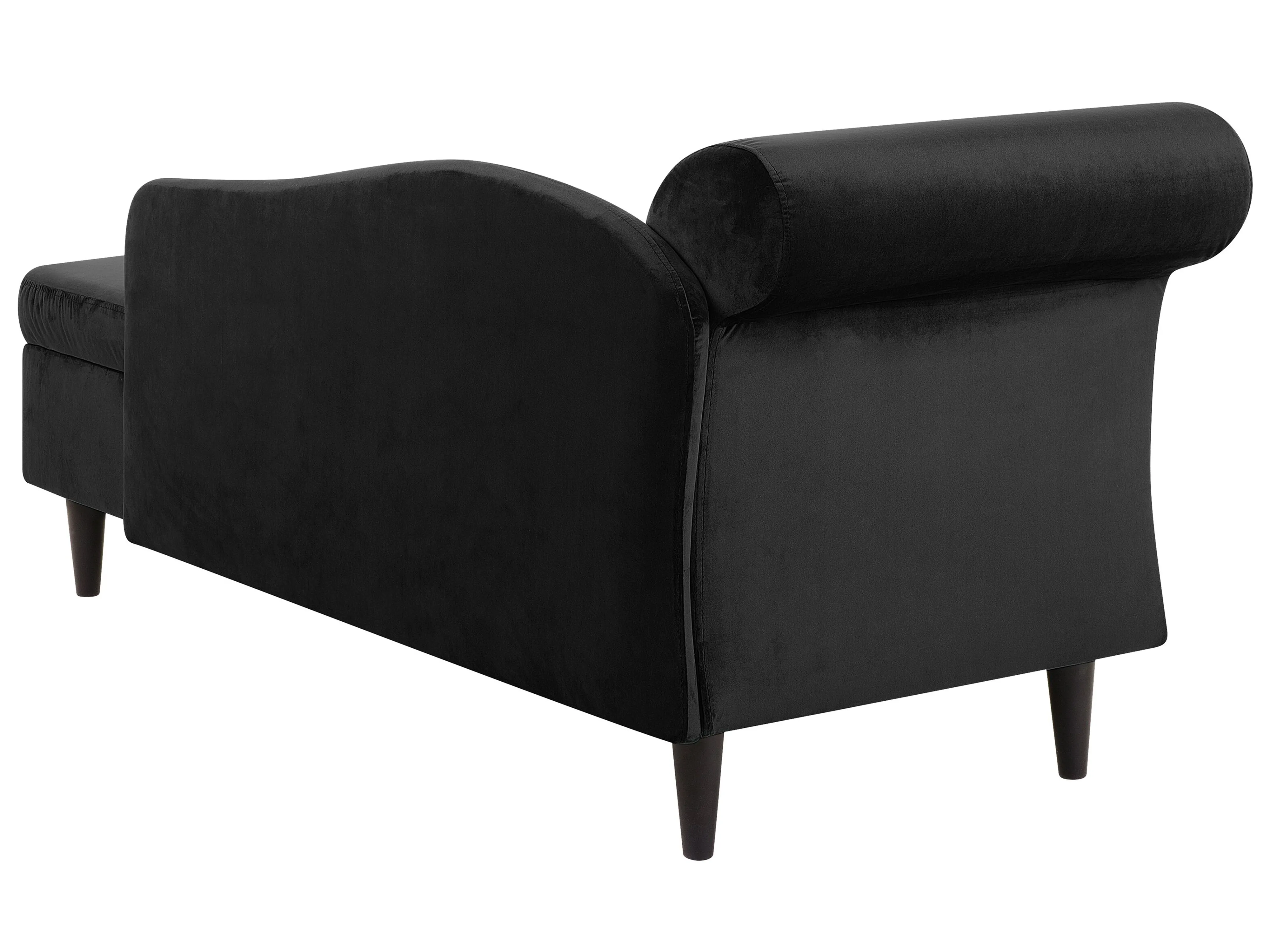 Linkszijdige chaise longue LUIRO Fluweel Zwart met opbergruimte
