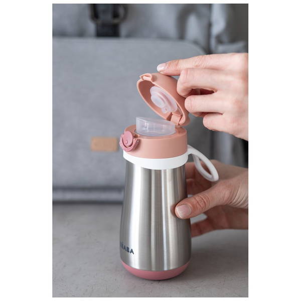 BeabaBeaba   Trinkflasche mit Henkel inox pink