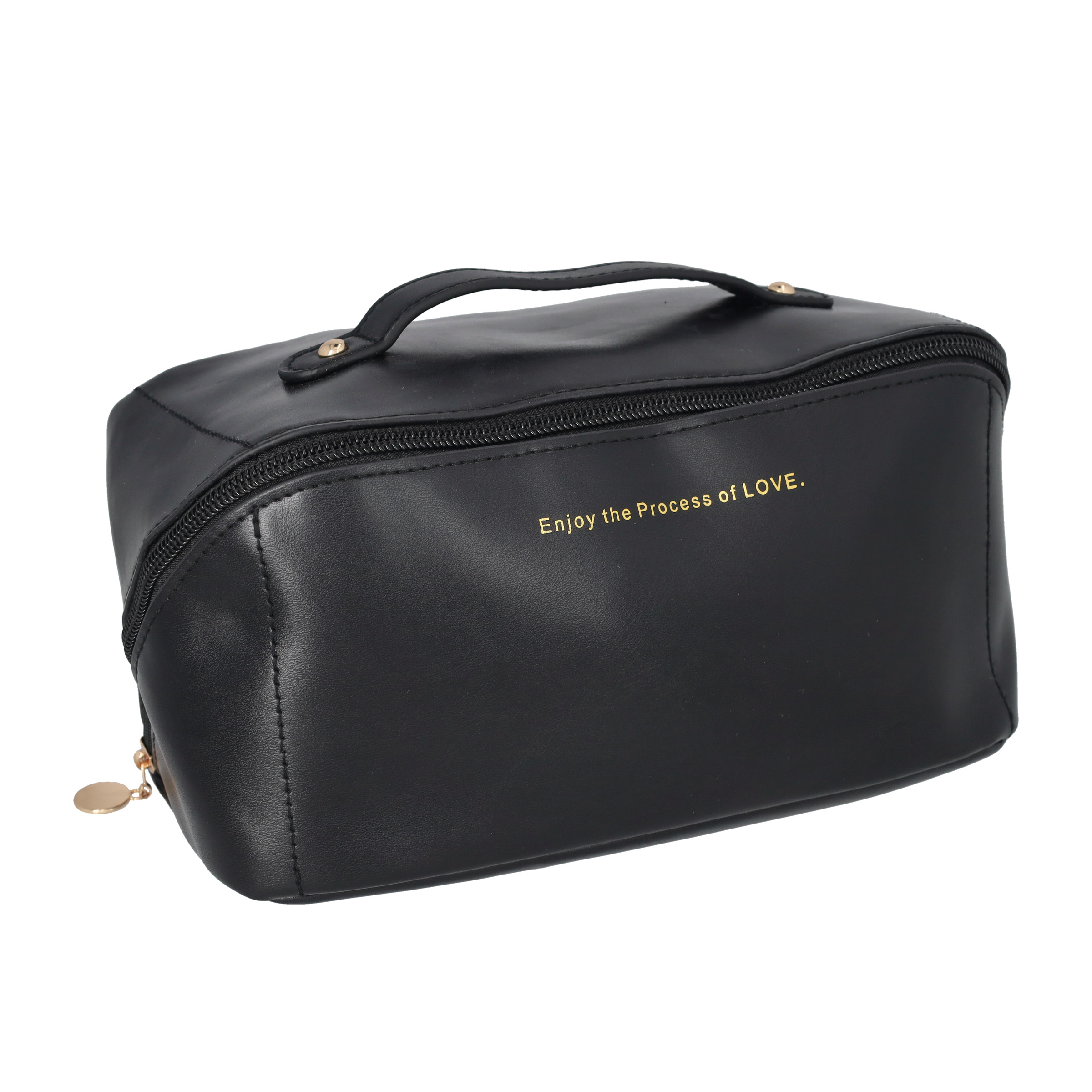 (21x13x12cm) Kosmetik Make Up Tasche Necessaire Organizer Bag mit Reissverschluss - Schwarz