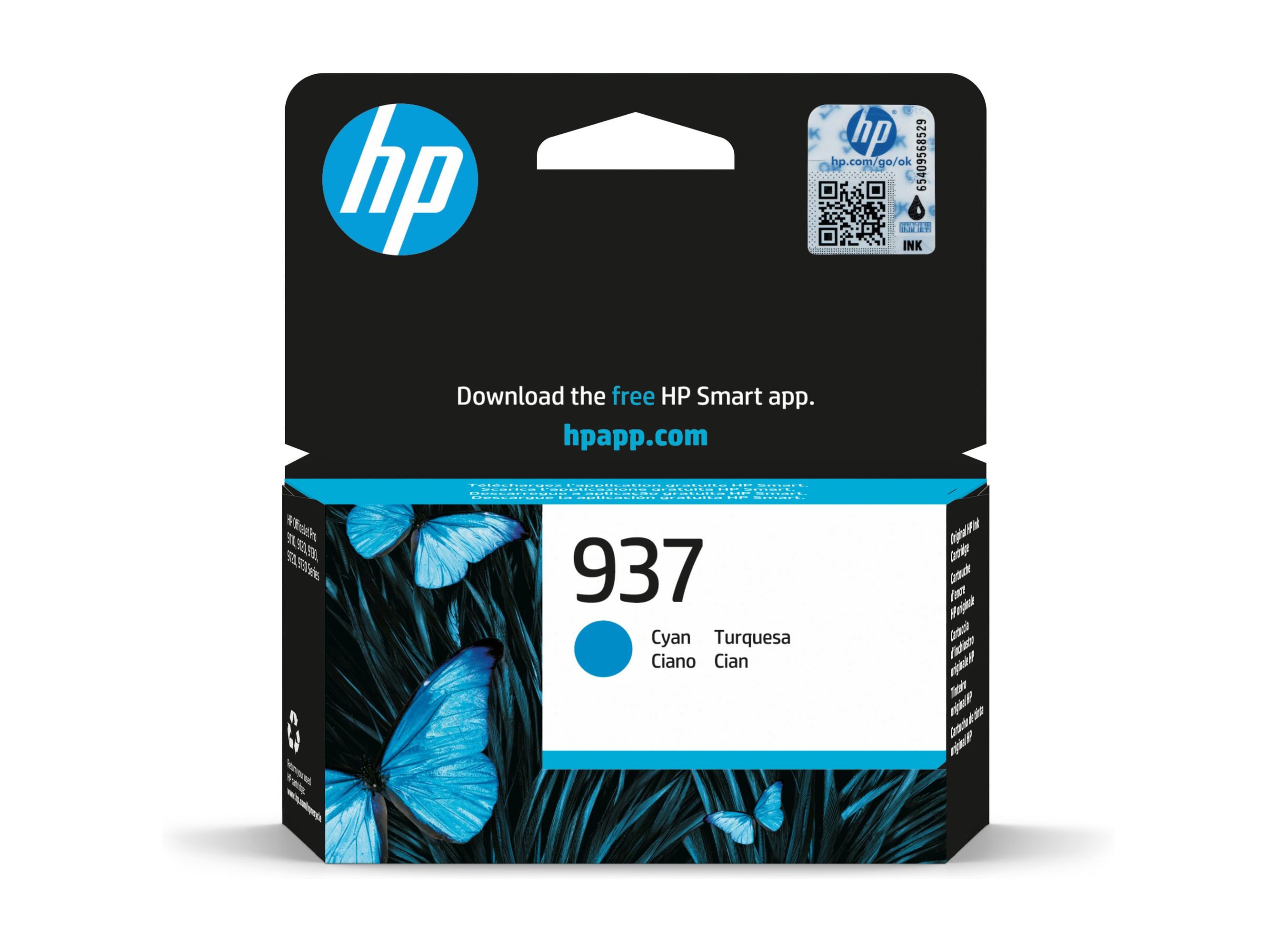 TINTEIRO ORIGINAL HP 937 CIANO 4S6W2NE#SE1