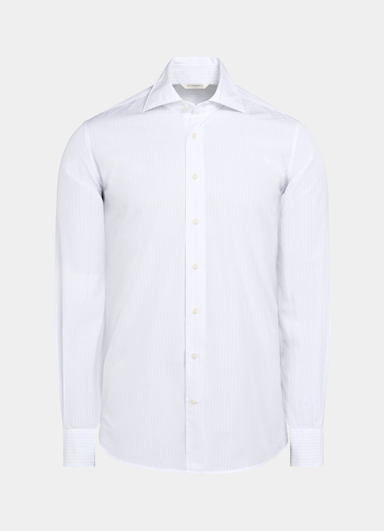 Chemise coupe ajustée blanche à rayures