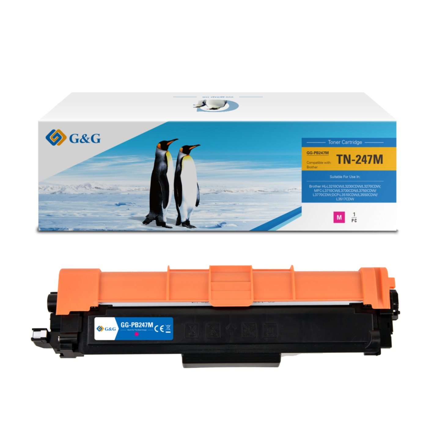Ersetzt Brother TN-247M Laser Toner Drucker Printer Tonerpatrone (3000 Seiten) - Rot