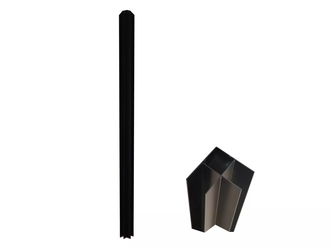 Verrière d'angle atelier en aluminium thermolaqué - L120 x L60 x H130 cm - Noir - BAYVIEW