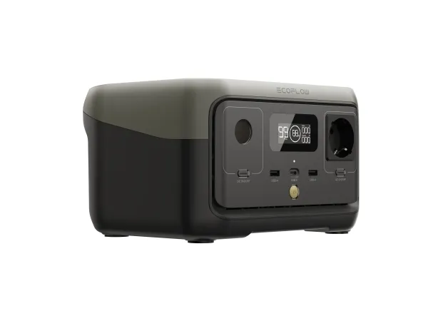 EcoFlow RIVER 2 - Transportabel strømstation - AC 220-240 / DC 11-30 / 5/9/12/15/20/24 V - litiumjernfosfat - 256 Wh - Wi-Fi, Bluetooth - output-stikforbindelser: 5 - Europa