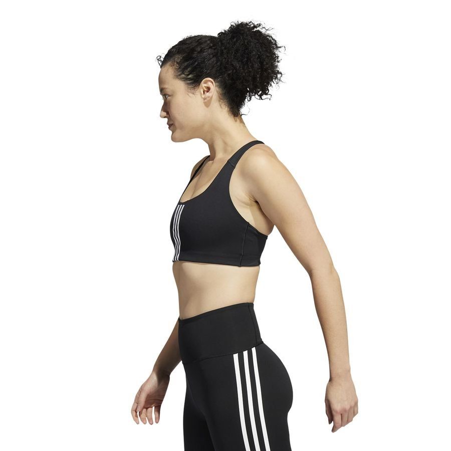 adidas Brassière power Impact Medium Support - Noir/Blanc Femme