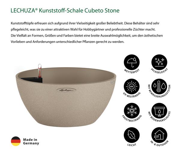 LECHUZA® Kunststoff-Schale 'Cubeto Stone',