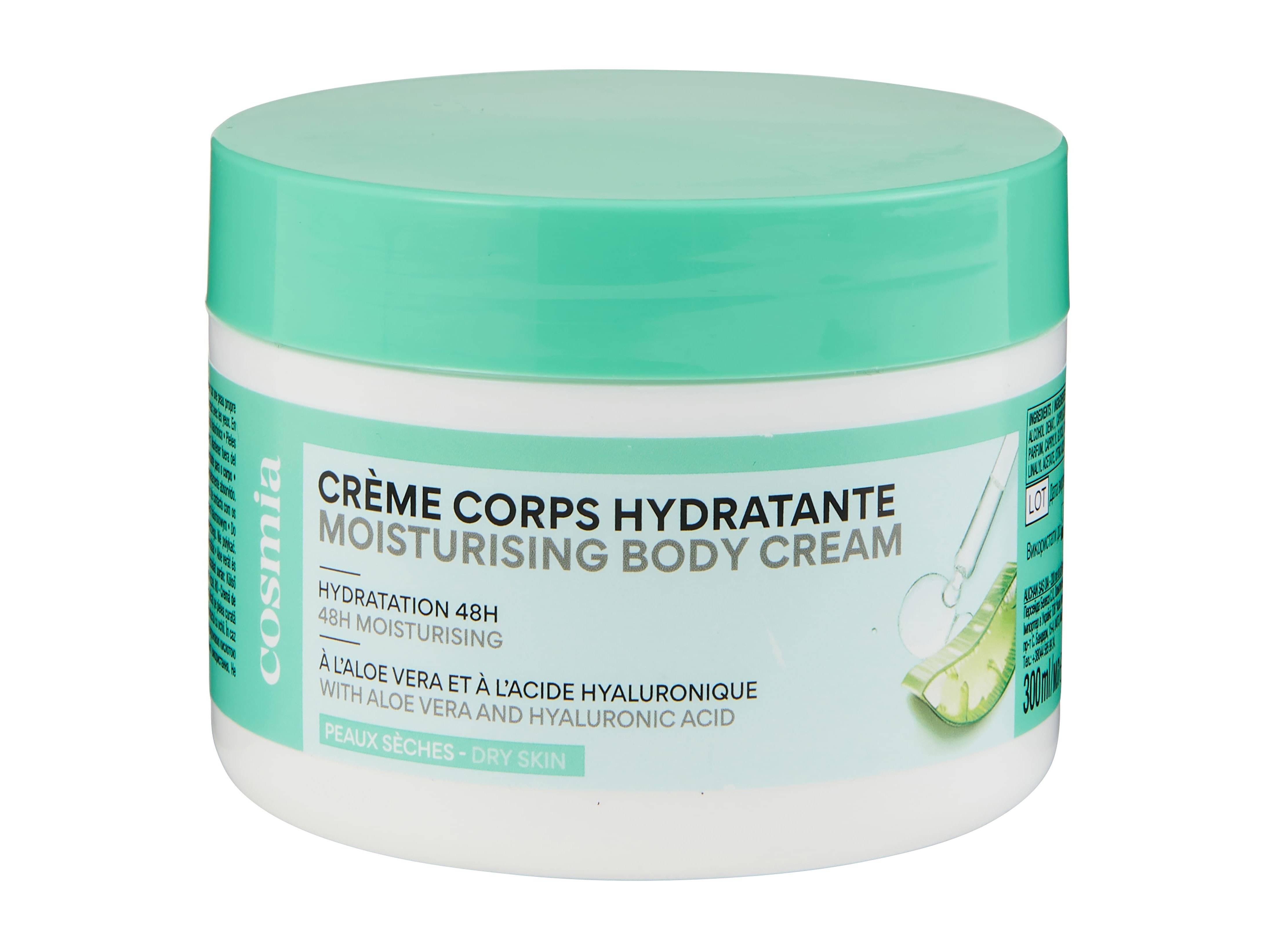 CREME CORPO HIDRATANTE COSMIA ALOE VERA   ÁCIDO HIALURÓNICO 300ML