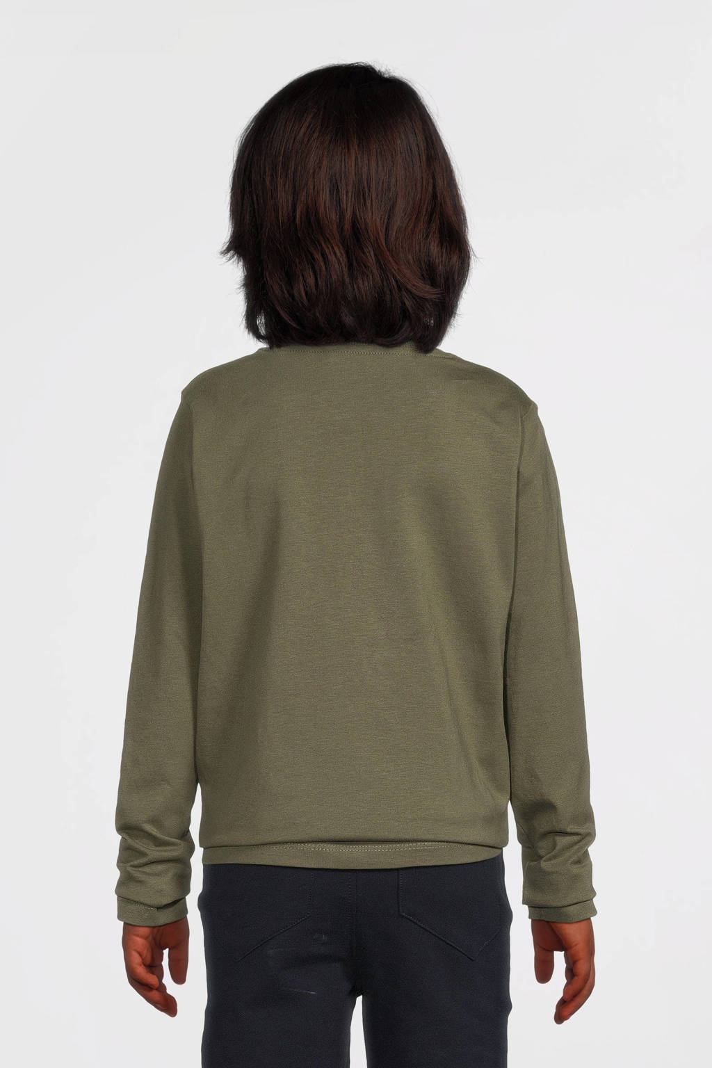 NAME IT longsleeve NKMOPASTAR met printopdruk groenbruin