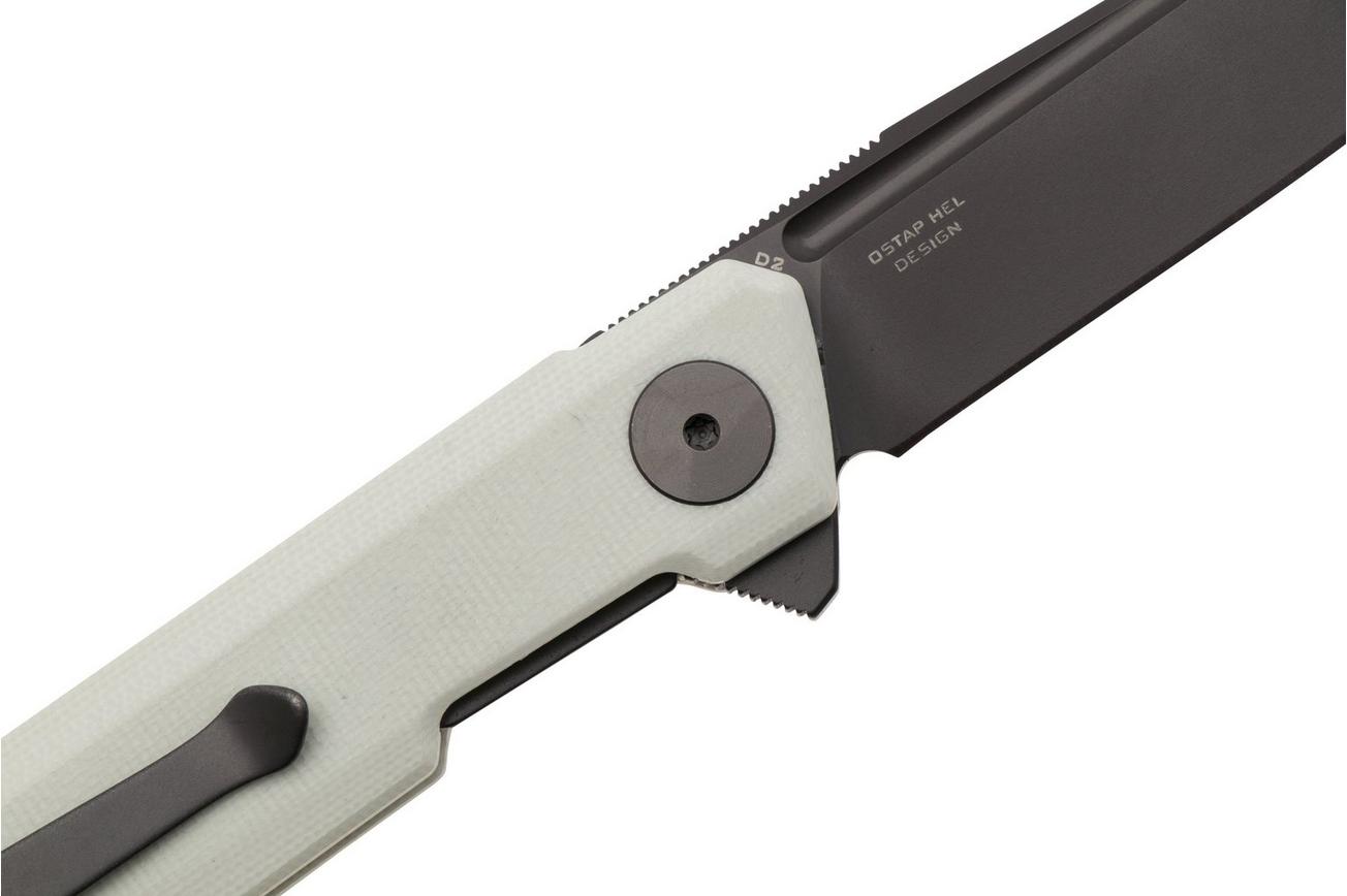 Bestechman Mini Dundee BMK03H Grey PVD White G10, zakmes, Ostap Hel Design