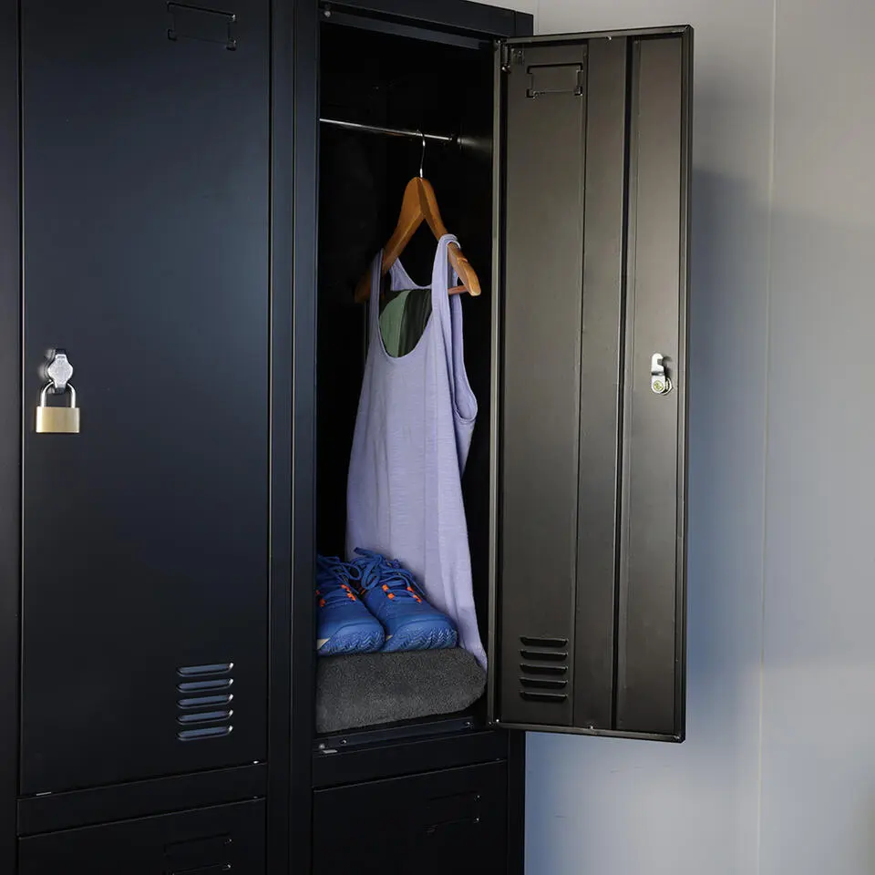 Lockerkast Zwart - 60x185 cm - 4 lockers