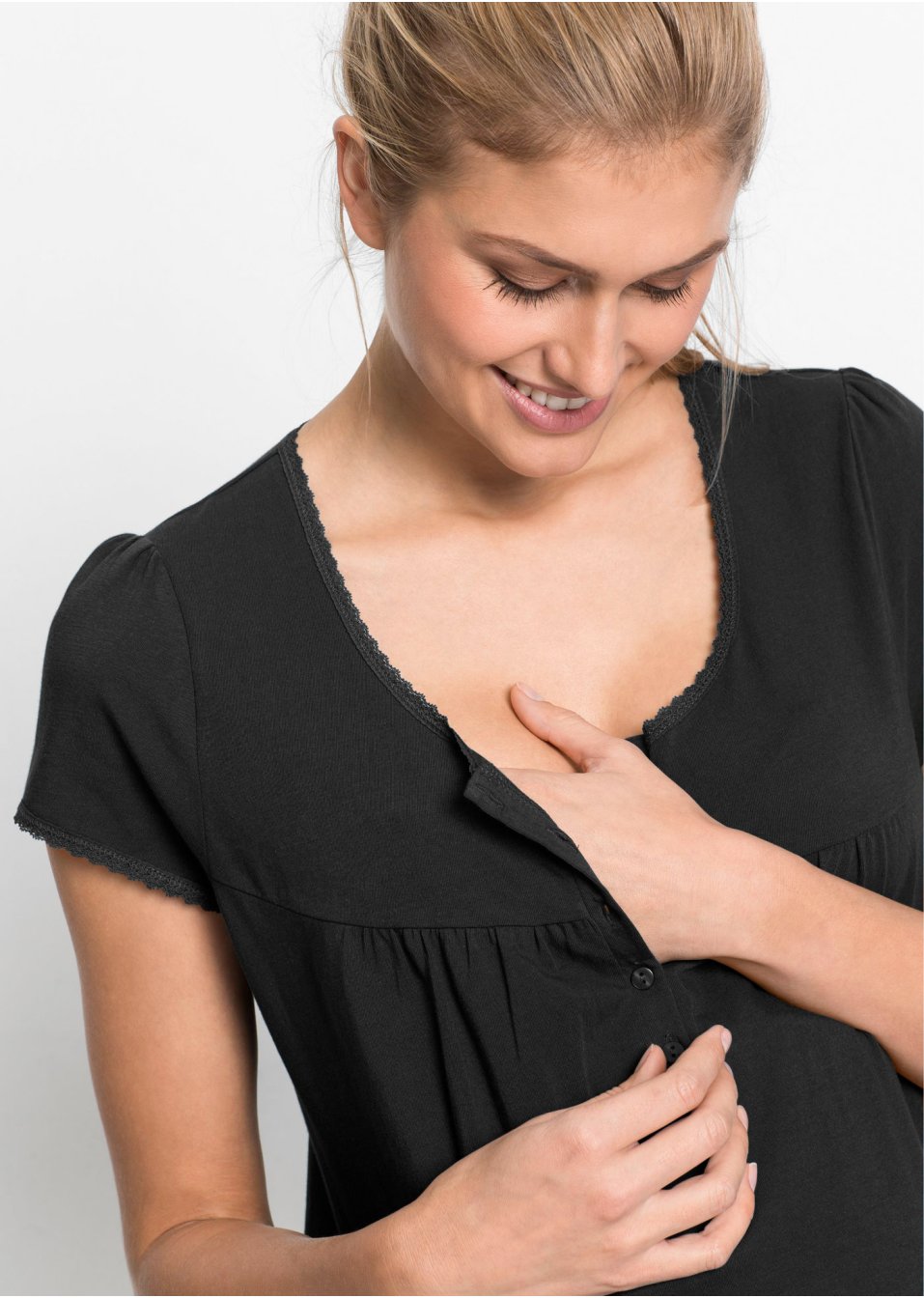 Chemise de nuit d'allaitement avec coton