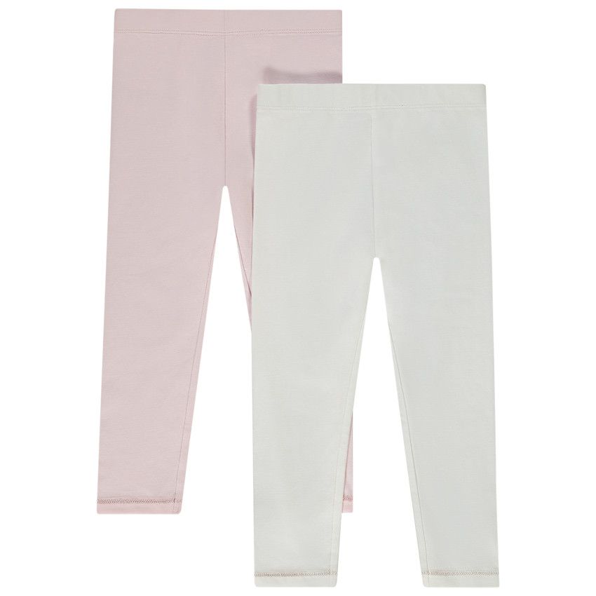 Lot de 2 caleçons longs unis pour bébé fille - Ecru