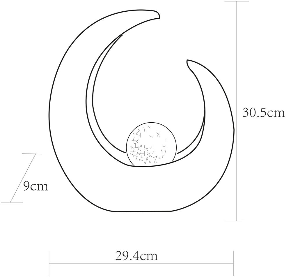 LED Mondsichel Solarleuchte mit Glaskugel Höhe 30,5 cm