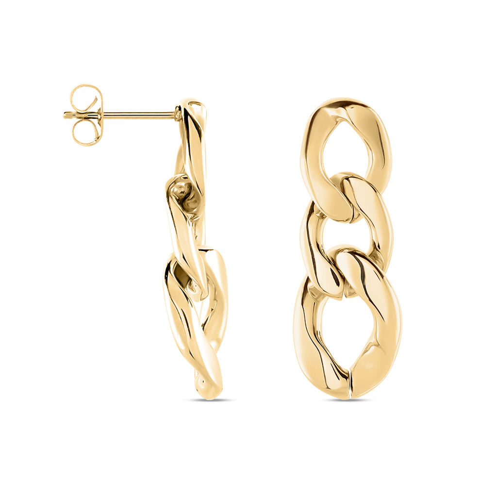 Boucles D'oreilles Hera Pendantes Acier Doré