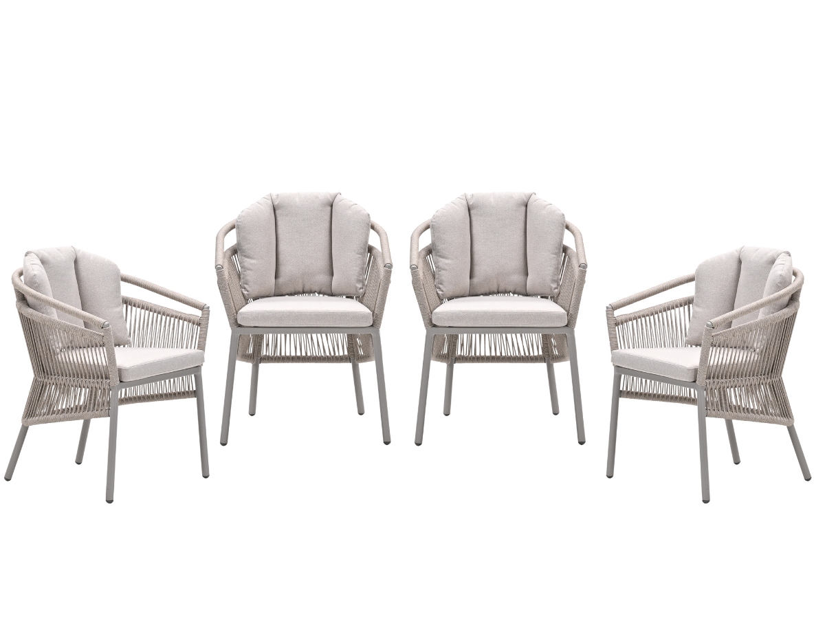 Garden Impressions Prato taupe rope tuinstoel - Set van 4