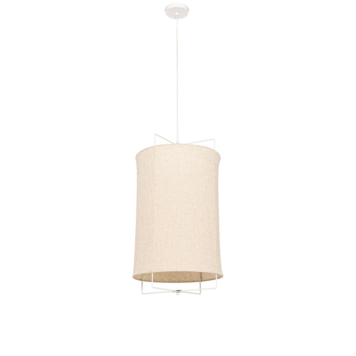 Design hanglamp wit met beige kap - Rich