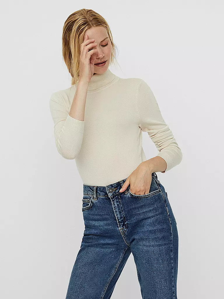 VERO MODA Rollkragenpullover VMGLORY  creme