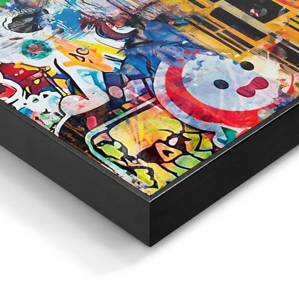 Schilderij The Modern Kiss - 90x60cm - Geel