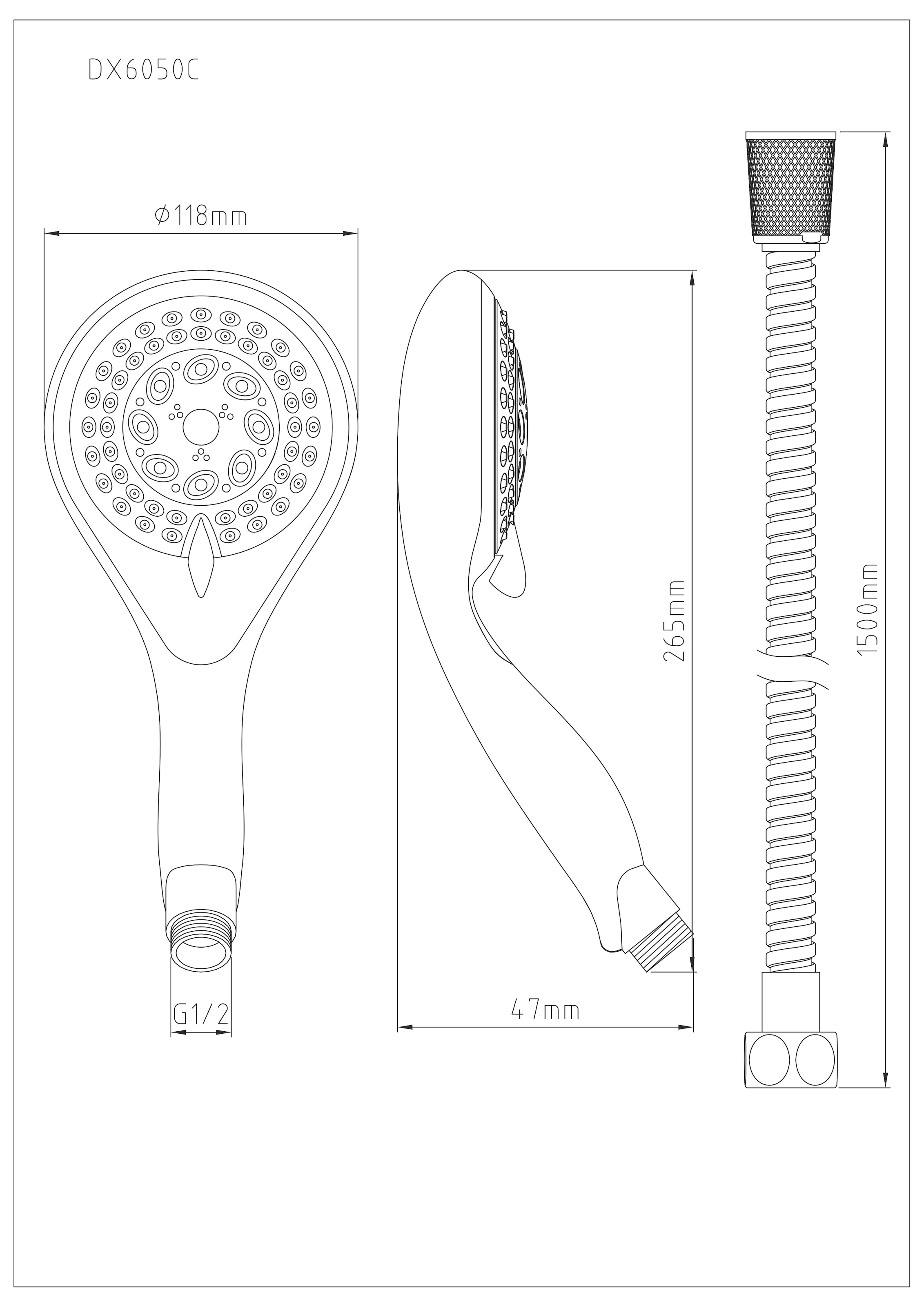 Eisl Handbrause »Welly« Set,  Duschkopf mit Schlauch und 5 Funktionen, Chrom