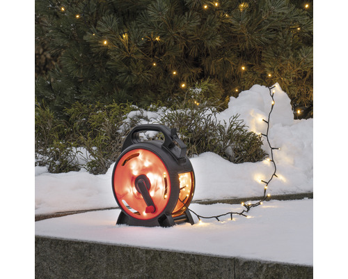 Lichtsnoer inclusief kabelhaspel Konstsmide 27,93 m + 10 m aansluitdraad 400 LED's warm wit licht