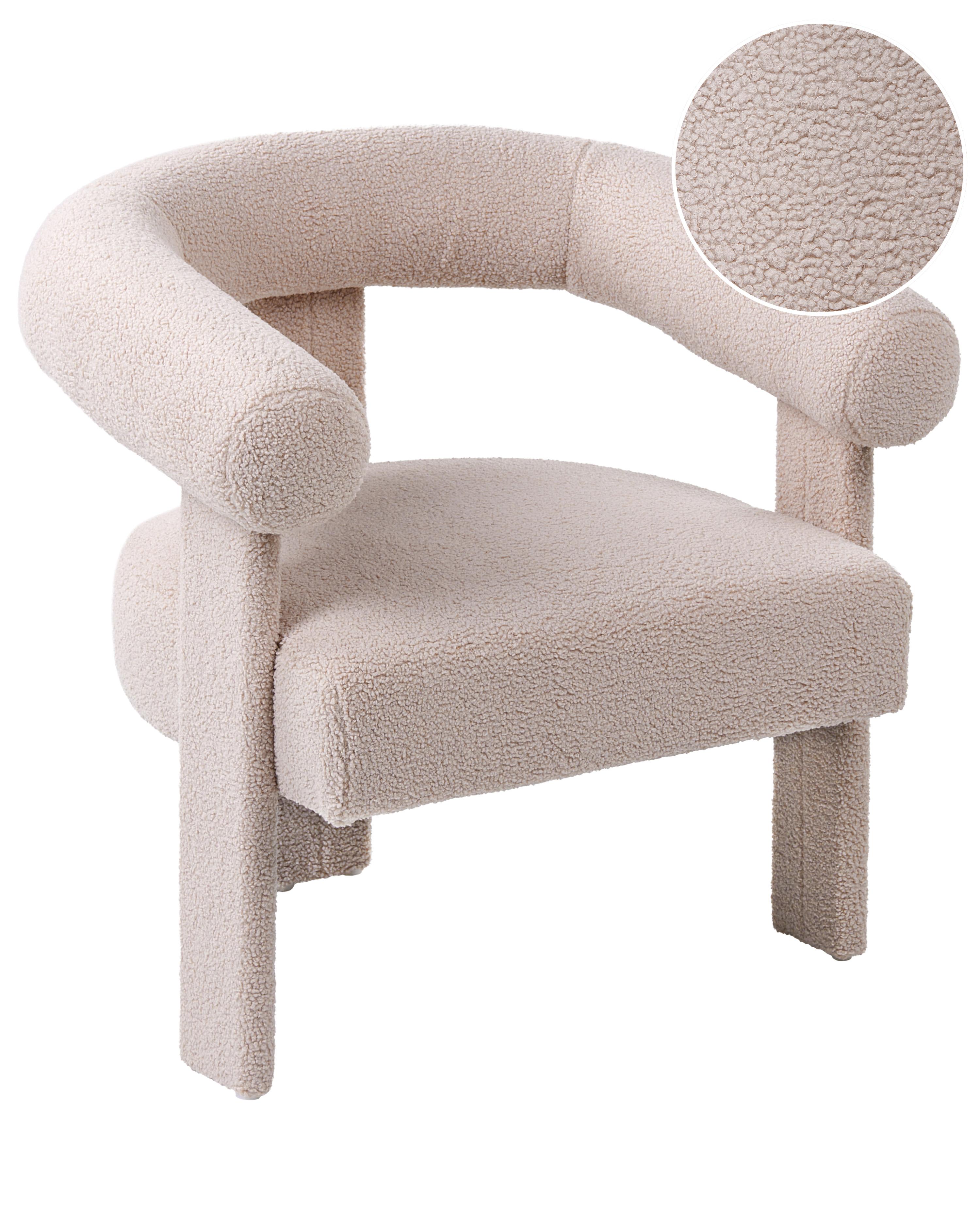Fauteuil ILBRO Bouclé Lichtbeige