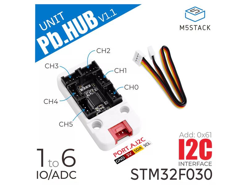 M5Stack Erweiterungsboard I/O Hub 1 zu 6 STM32F0 I2C Expansion Unit