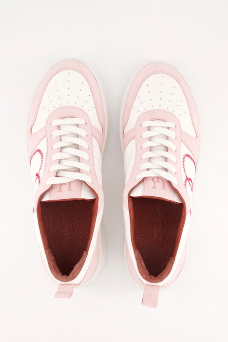 Leder-Sneaker, Herzstickerei, Wechselfußbett, Weite H