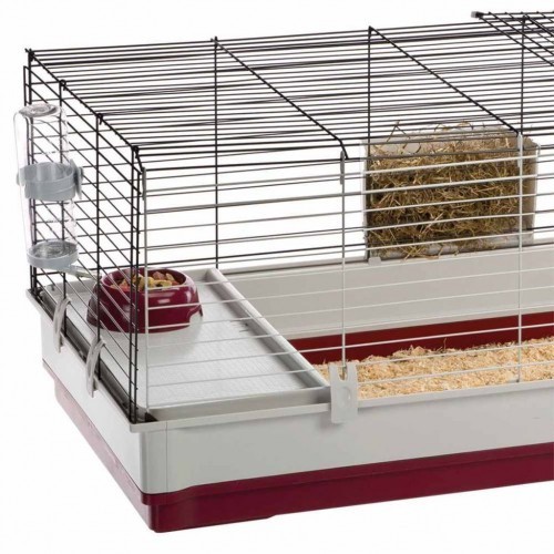 Gaiola interna com casinha para coelhos, multicolorida