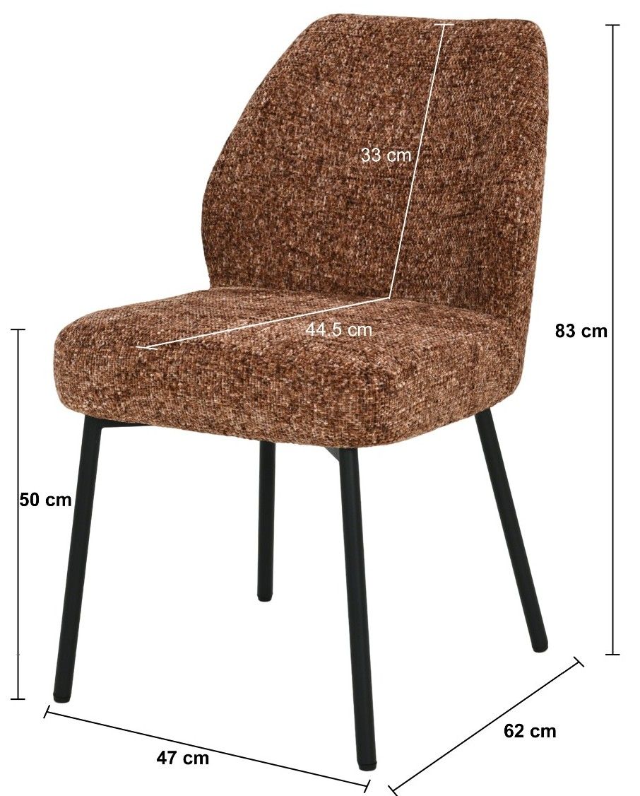 Eetkamerstoel Bordeaux Tess B48 x D63 x H83 cm