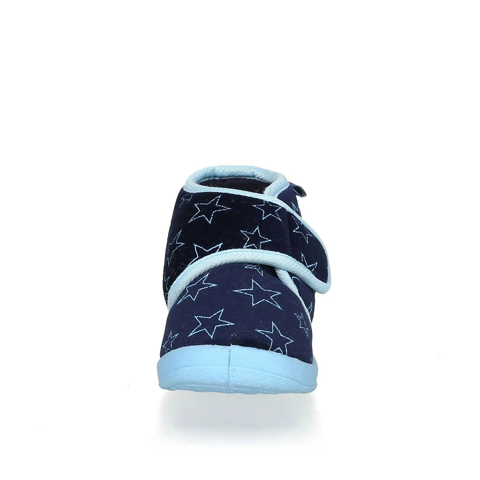 Playshoes pantoffels met sterrendessin Velcro donkerblauw/lichtblauw