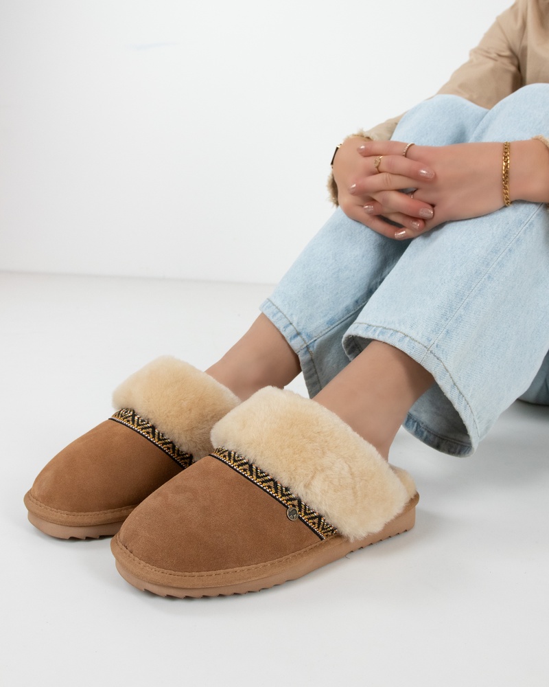 Warmbat Australia Flurry Tope Pantoffels  - cognac