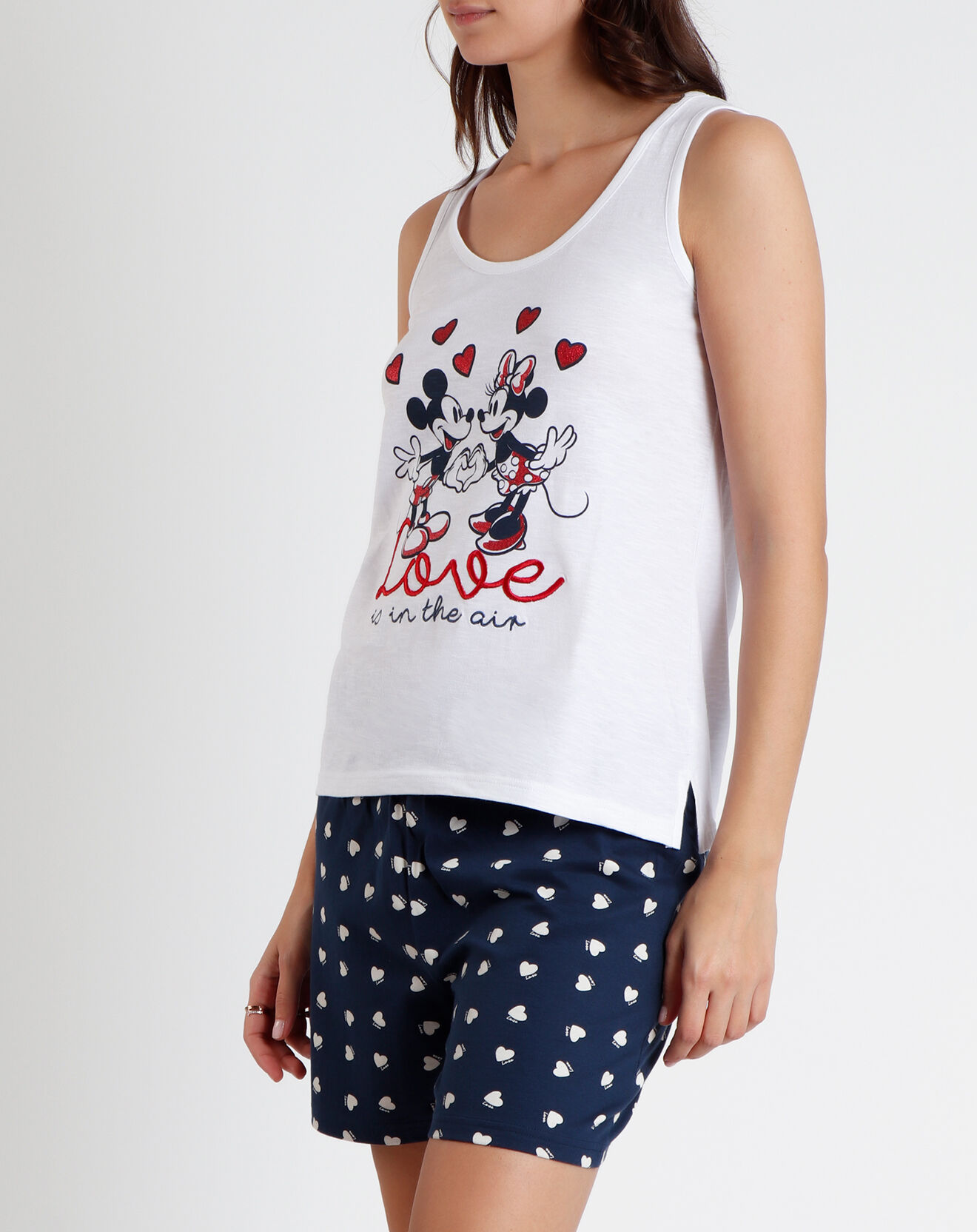 28 Pyjama Débardeur & Short Willow blanc/bleu marine