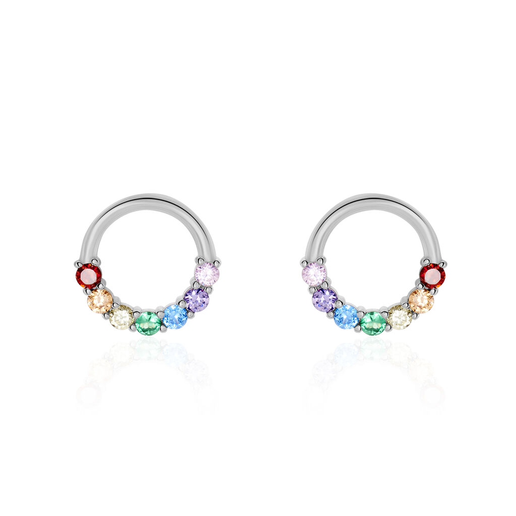 Boucles D'oreilles Puces Argent Blanc Giustino Oxydes De Zirconium