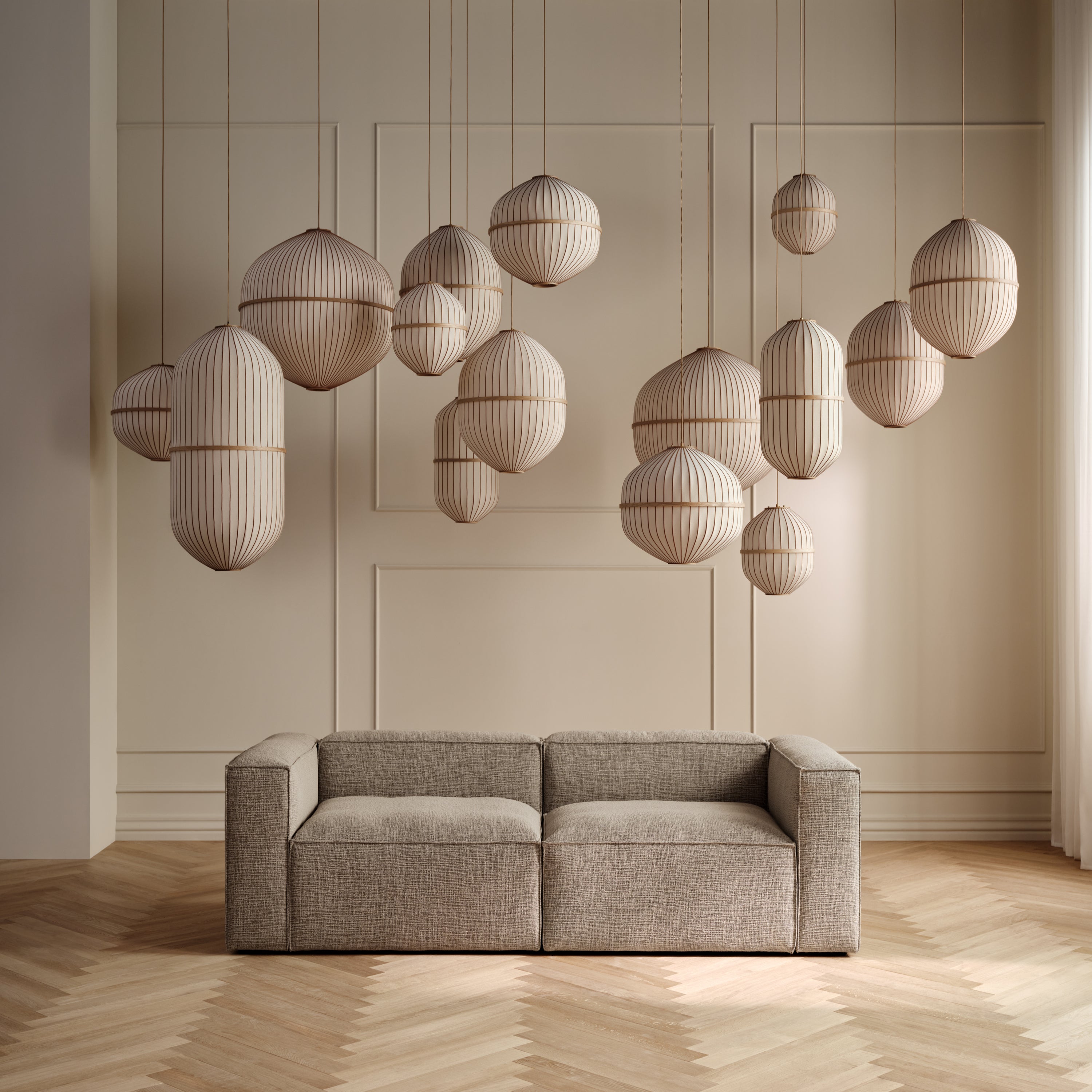 Bolia Lucén Hanglamp Ã 40 cm - Achthoek - Geolied Hout