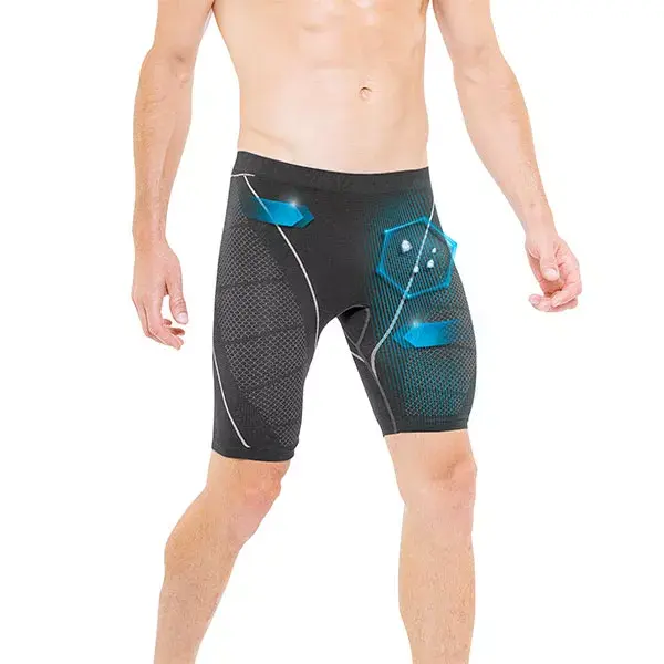 Calção de ciclismo de compressão preto masculino Cellutex para corrida, tamanho P/M
