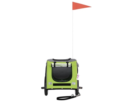 VIDAXL - Remorque de vélo pour chien vert et gris tissu oxford et fer