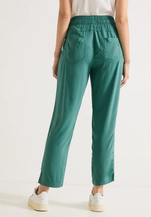Viskose Loose Fit Hose - lagoon green