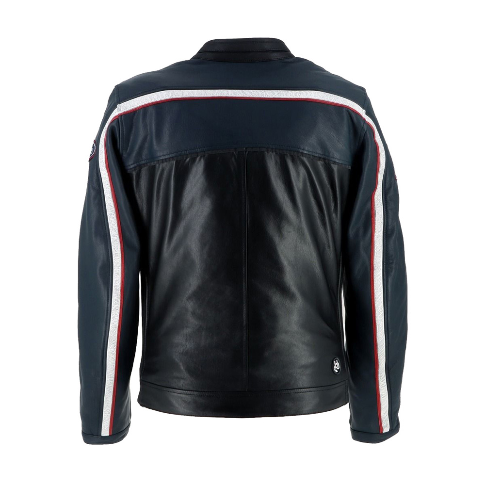 Helstons - Blouson Formula Sport - cuir Bleu / Noir / Blanc