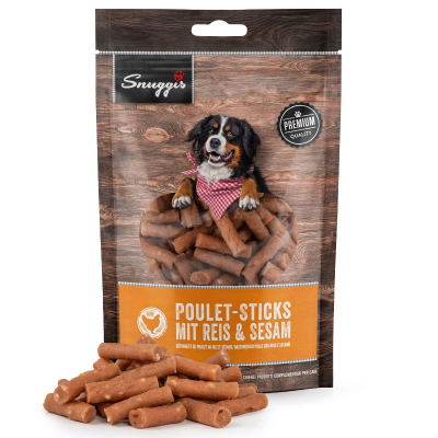 Snuggis Hundeleckerli Poulet-Sticks mit Reis & Sesam 160g