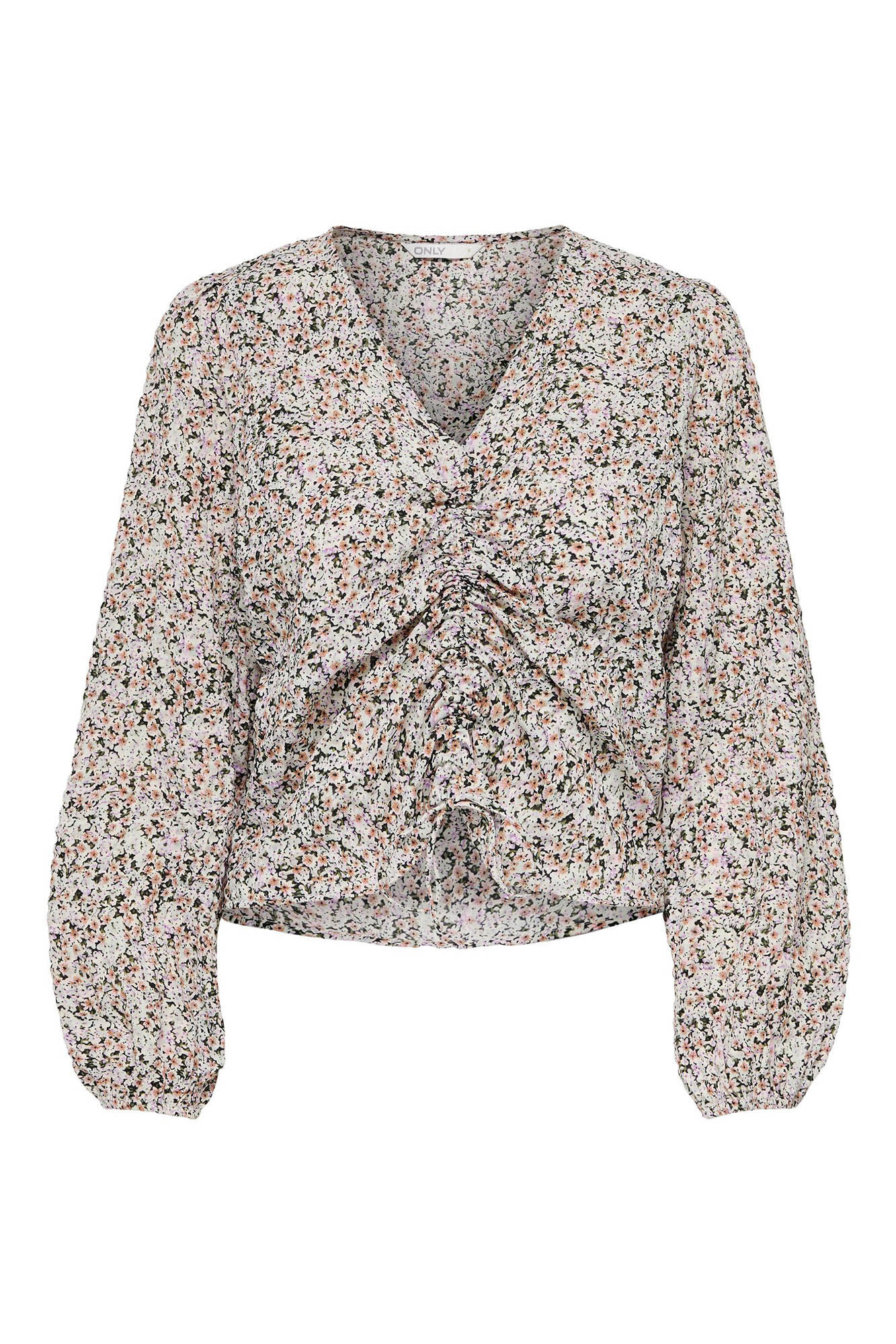 Blusa de manga comprida com decote em V