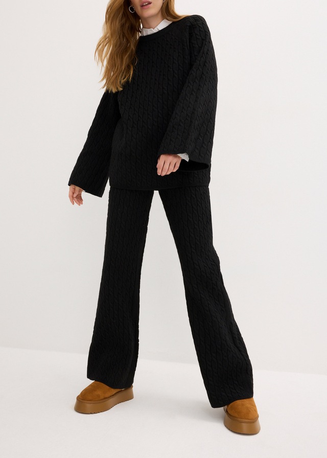 bonprix Stoffhose »Strickhose mit Zopfmuster«  Strickhose mit Zopfmuster