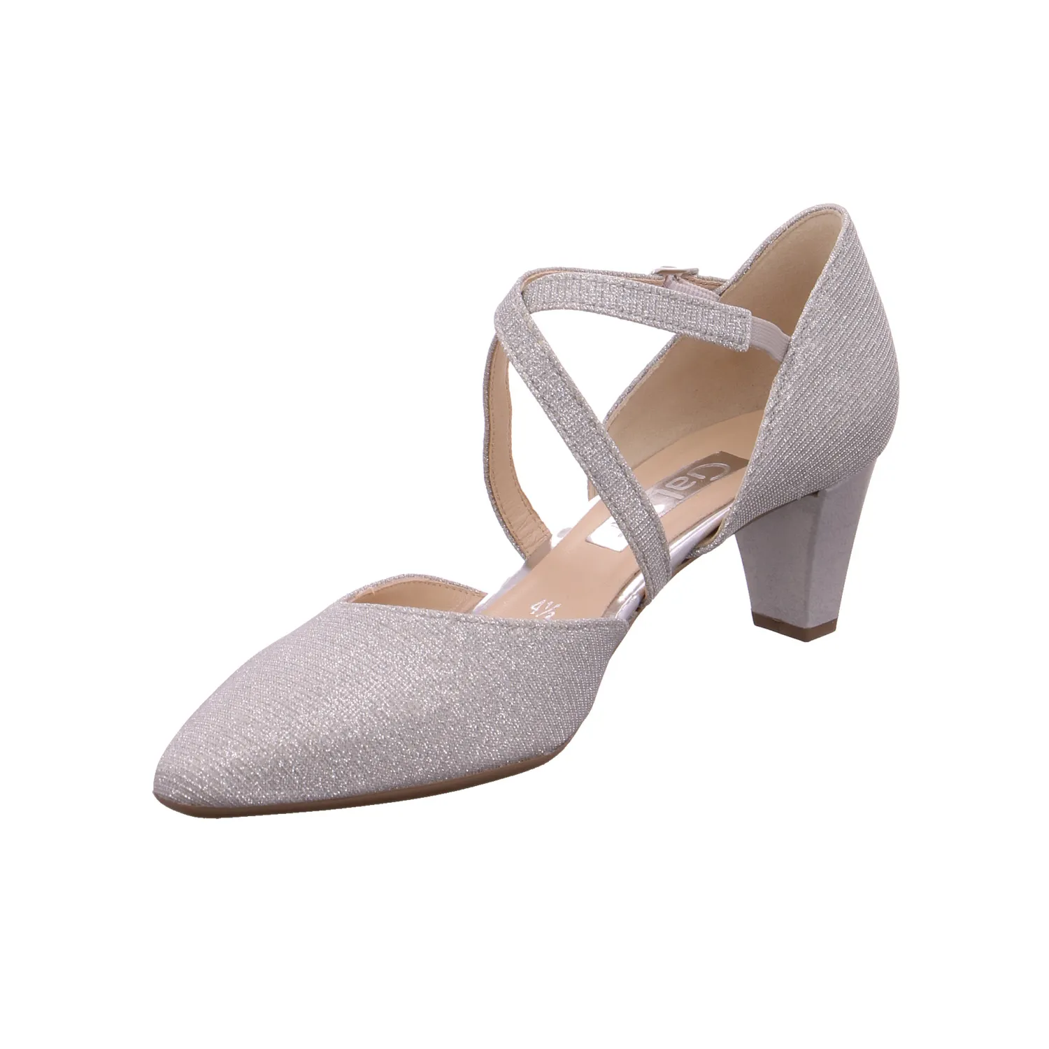 GABOR Pumps Silber Textil