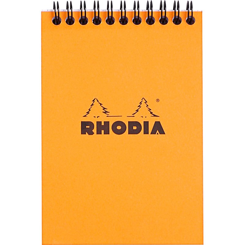 Bloc de bureau Rhodia 10,5 x 14,8 cm spirale orange n°13 - 5 x 5 mm - 80 feuilles