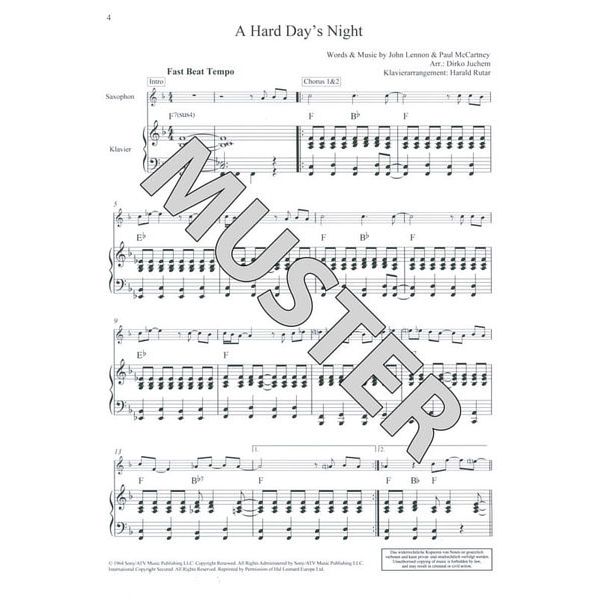 Schott Beatles Classics A-Sax