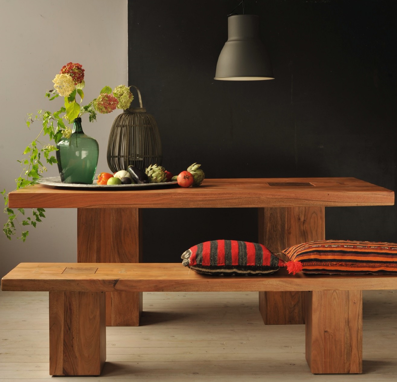Sitzbank 'Carlo', dunkelbraun, B 180 cm, H 45 cm, T 40 cm von fischer's lagerhaus